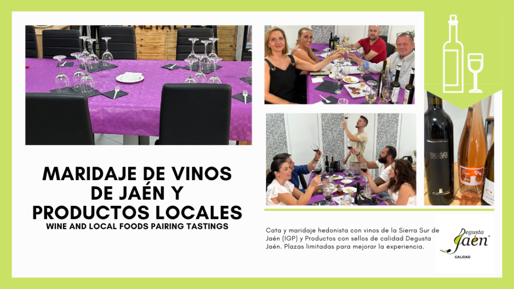 Taller de cata de vinos de Jaén y maridaje.